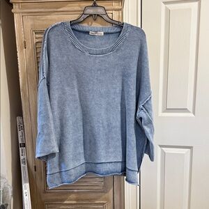 Zenana 100% cotton denim Blue Oversized Sweater